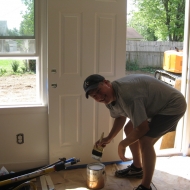 David Bacon spent the day working on a Habitat home.