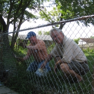 Jeff Betzoldt and Steve Gerrard spent the day working on a Habitat home.